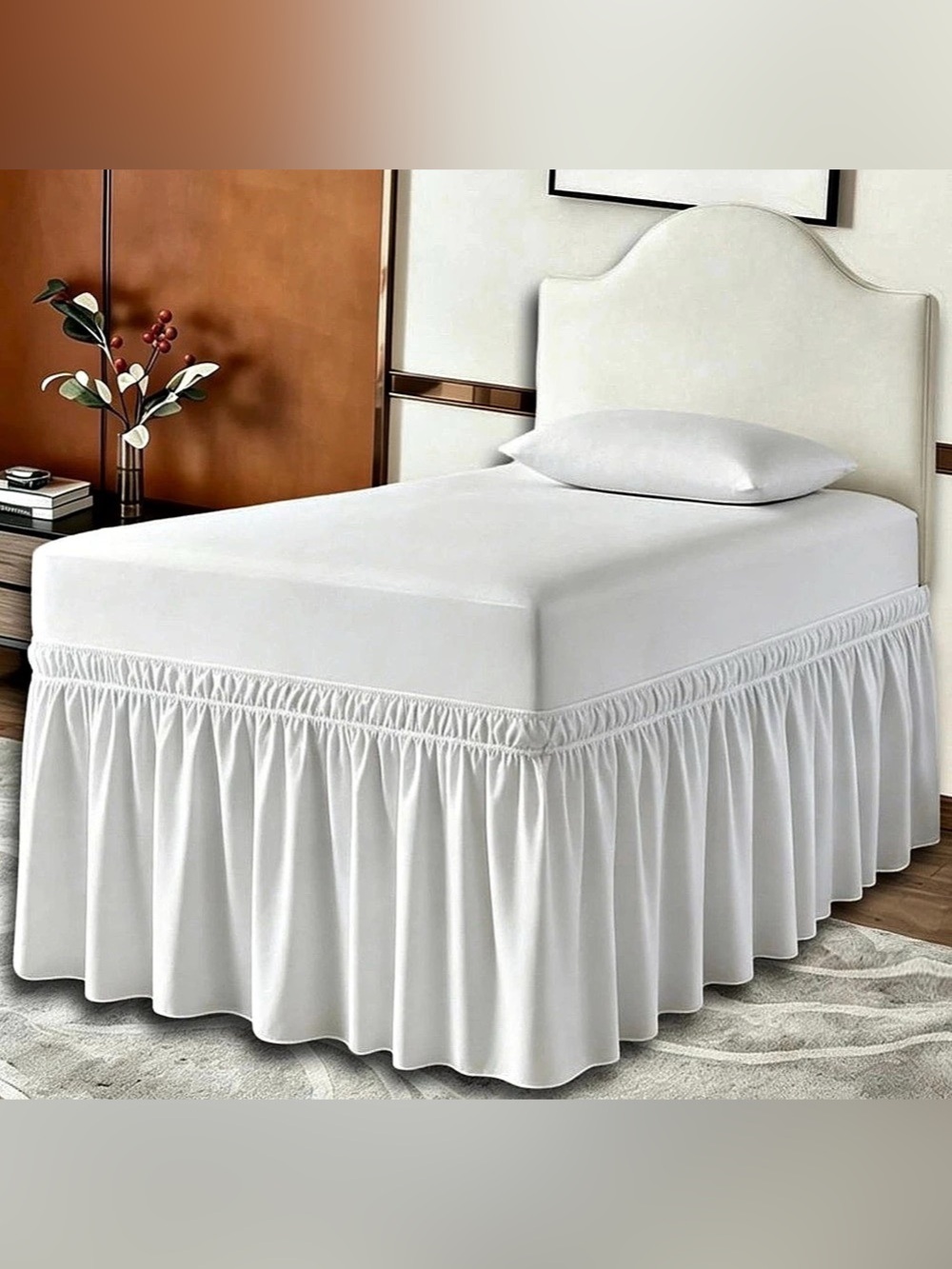 Anarachon Wrap Around Ruffle Bed Skirt White twin